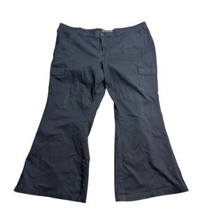 Torrid Womens 24R Black Cargo Pants Wide Leg Stretch Cotton Blend FeelTheFit